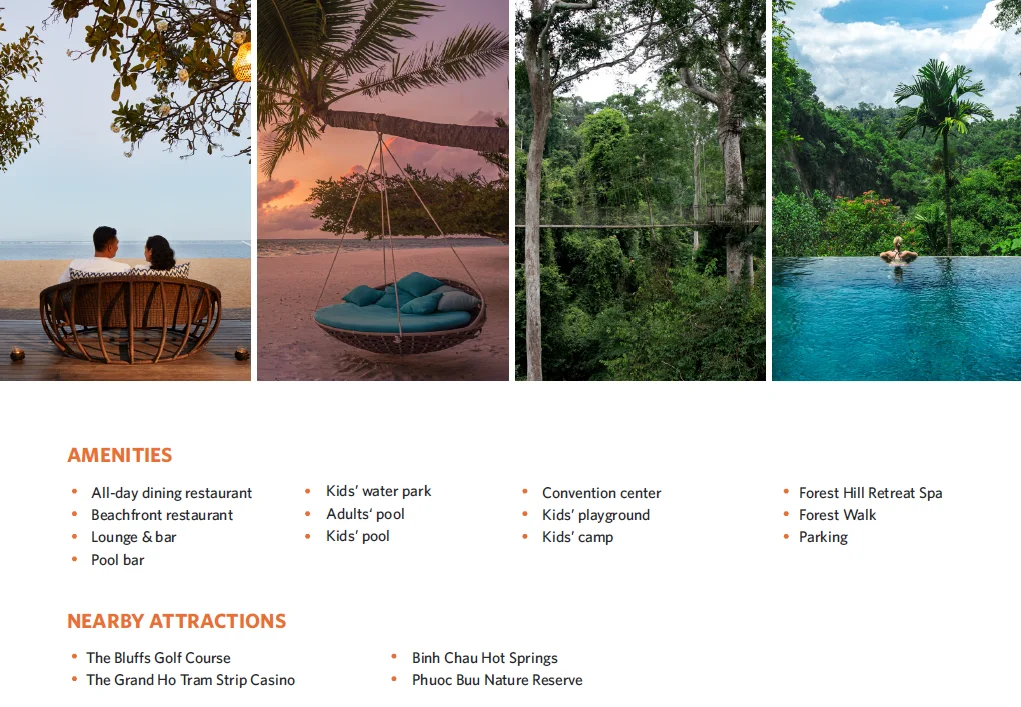 Resort amenities at Hyatt Regency Ho Tram Residences