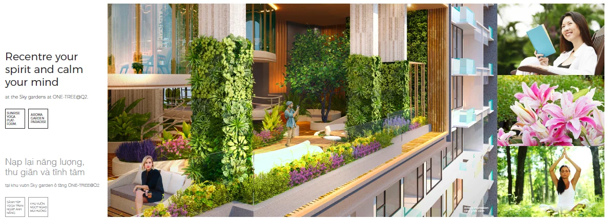 Sky gardens at ONE-TREE@Q2 - Recentre your spirit and calm your mind