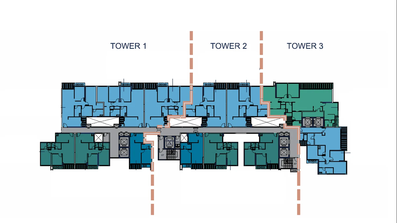 Typical floor plan - Tower 1, Tower 2, Tower 3