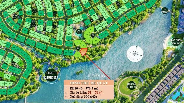 Dinh Thu Re Quat site plan - RB10-46, beside Swan Lake and Forest Clubhouse