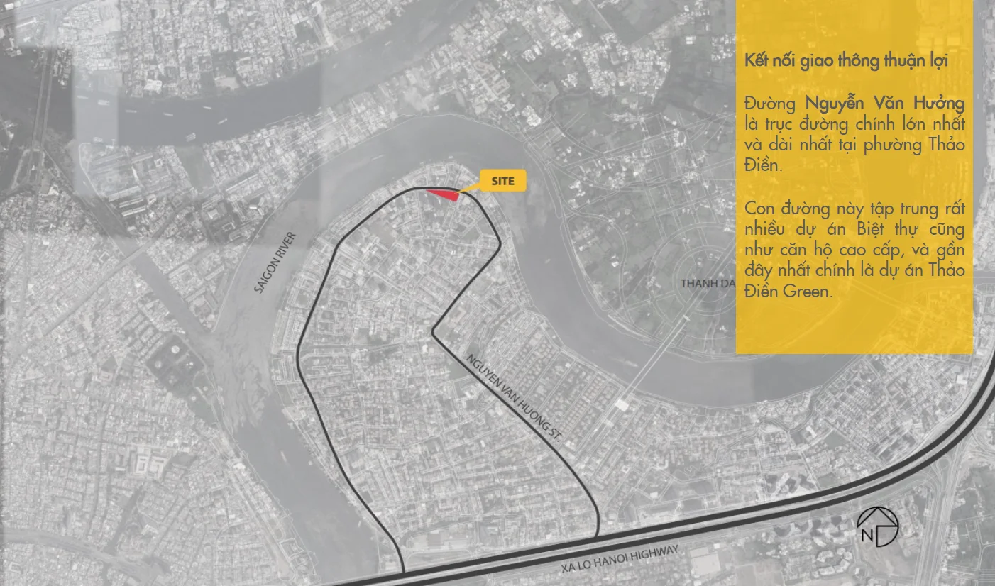 Connectivity map - Nguyen Van Huong street along the Saigon River loop