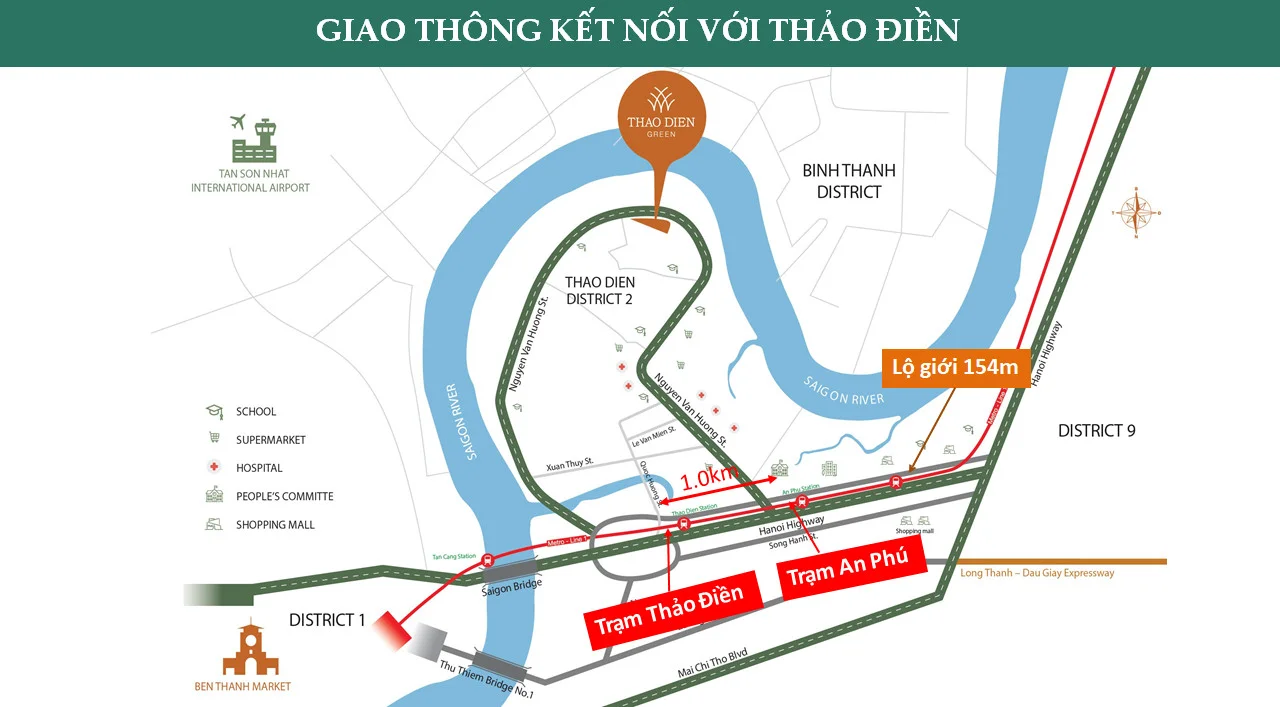 Thao Dien Green location map in Thao Dien Ward