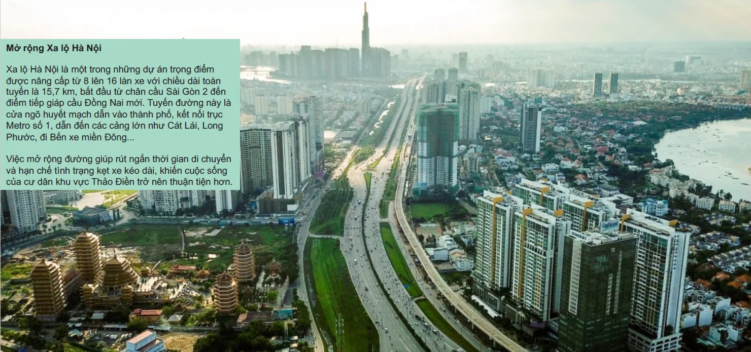 Thao Dien area map with surrounding amenities