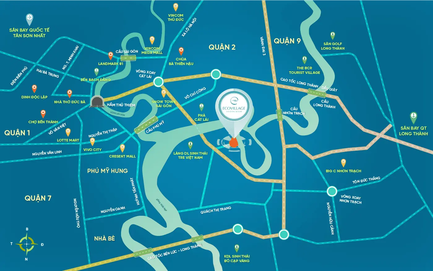 Sơ đồ vị trí Eco Village Saigon River