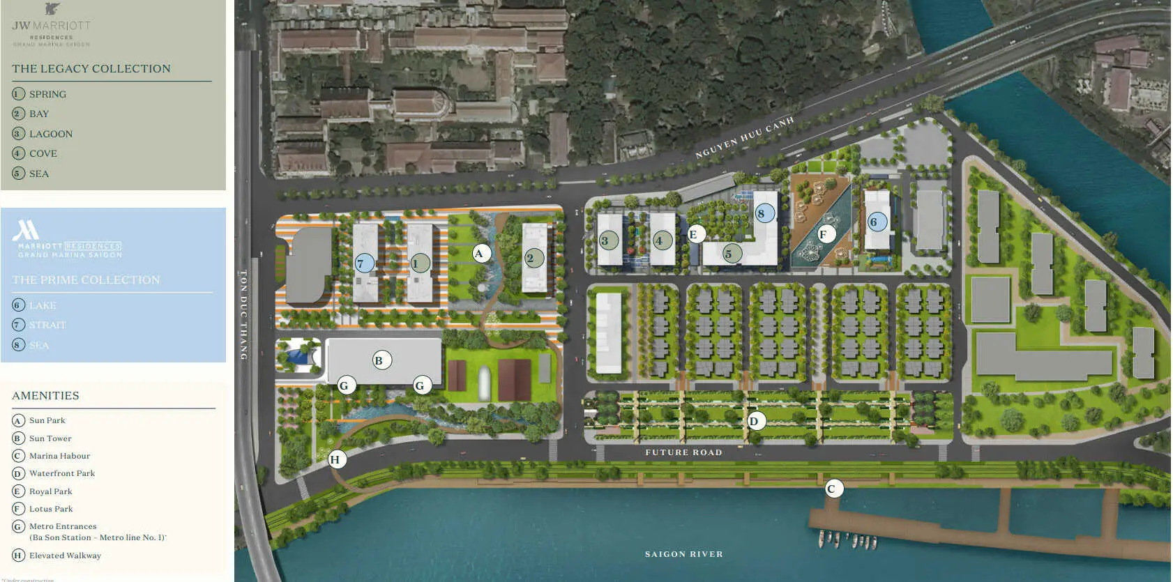 Mặt bằng tiện ích Grand Marina Saigon