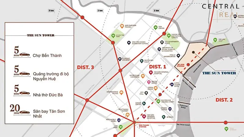 Sơ đồ vị trí The Sun Tower Ba Son