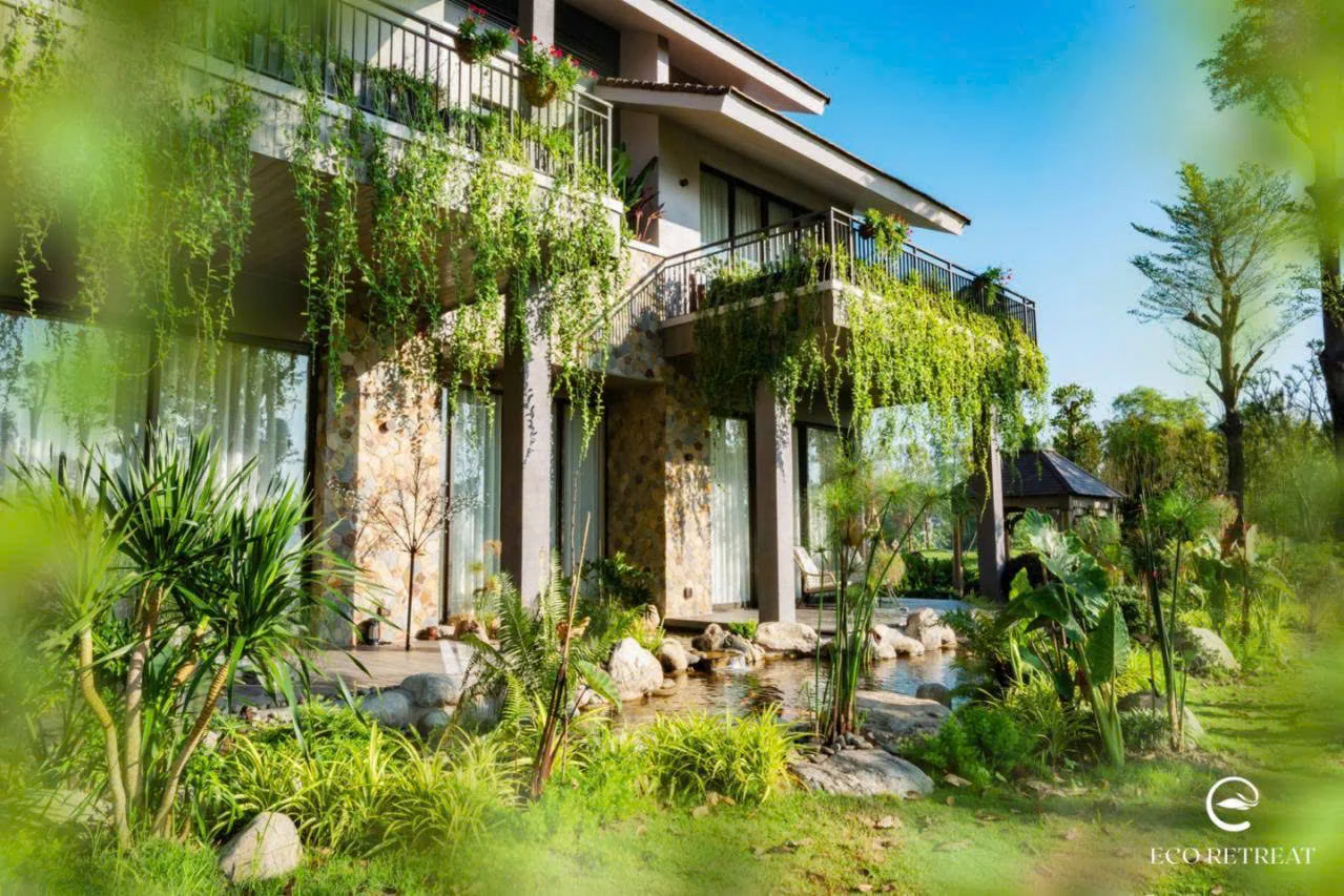 Eco Retreat model house - villa exterior render