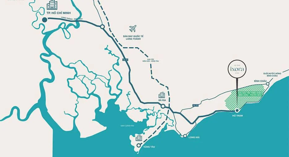 Connectivity map for Ixora Ho Tram Phase 2