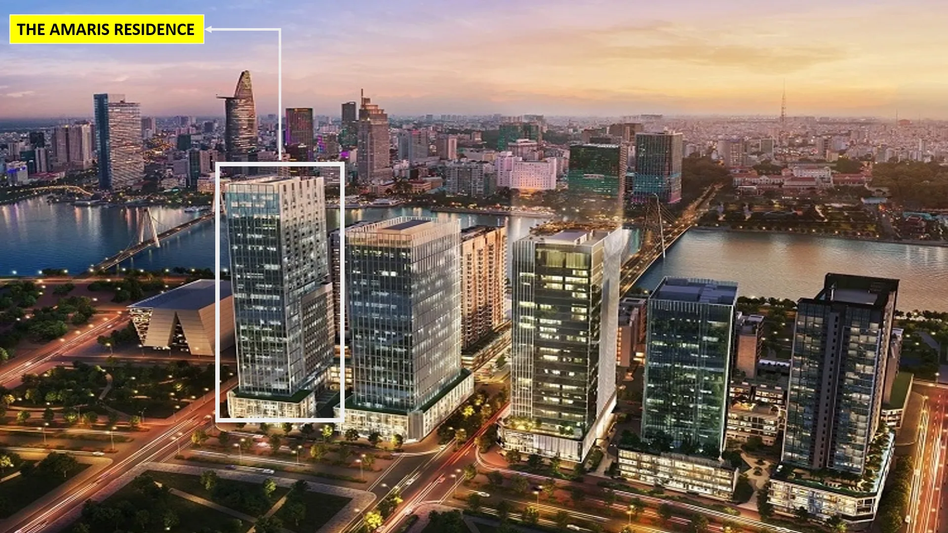 The Amaris Residence highlighted within the Thu Thiem waterfront master plan