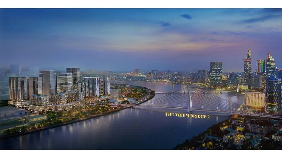 Thu Thiem Bridge No. 2 and the riverfront connection to the CBD