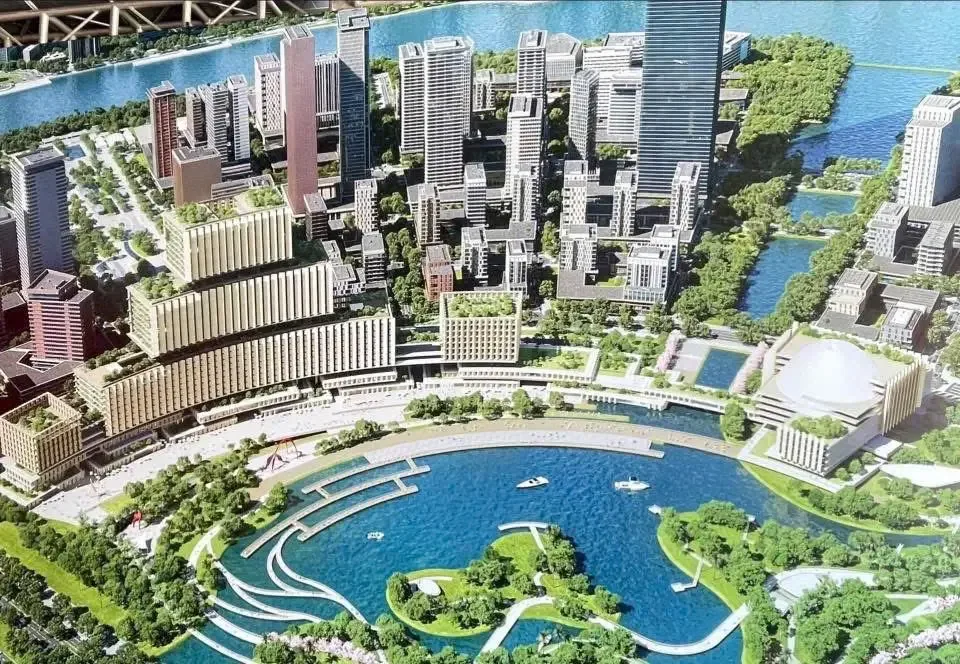 3D aerial model of the Thu Thiem urban district